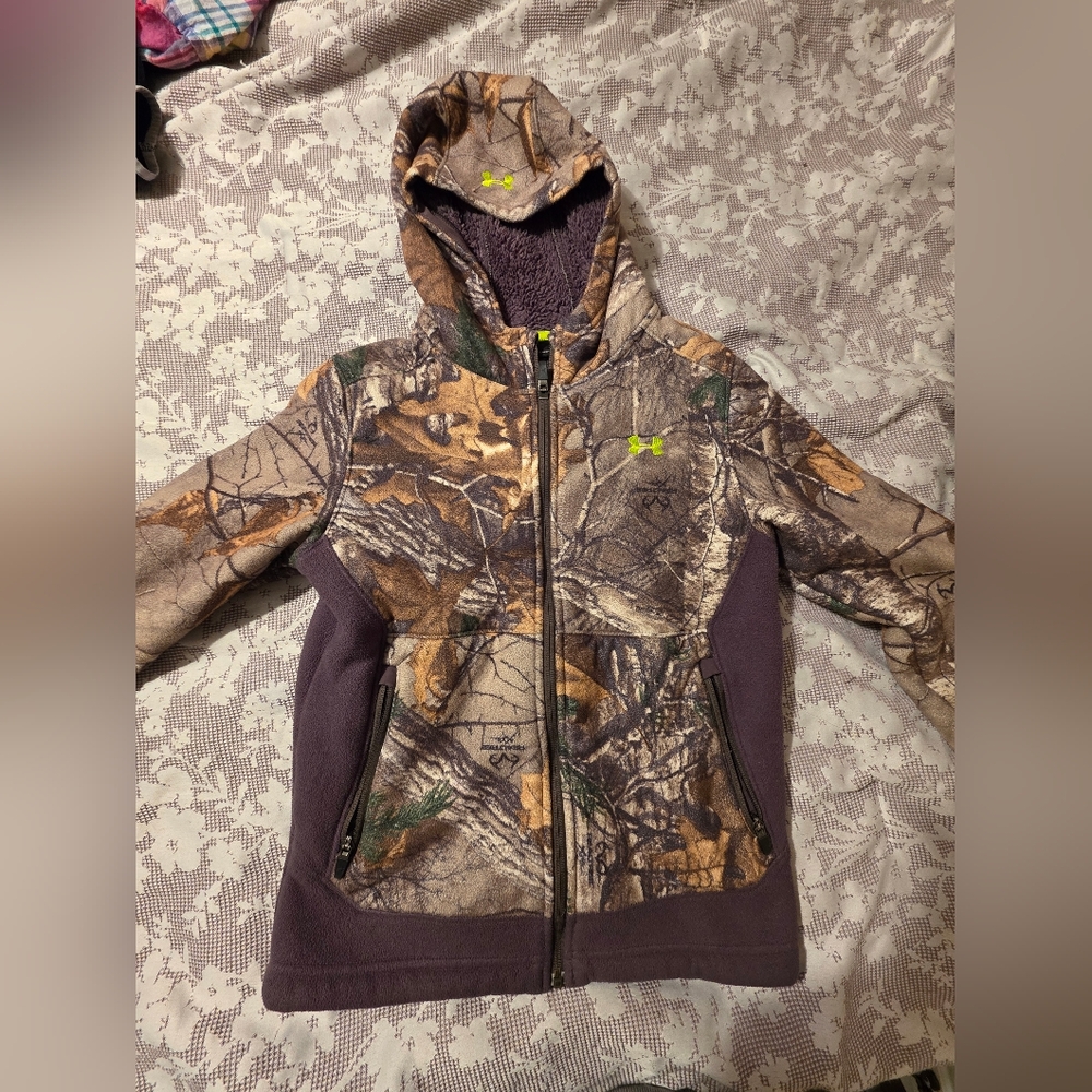 Under Armour Kids' Camo Hoodies - Brown and Orange - Picture 2 of 7